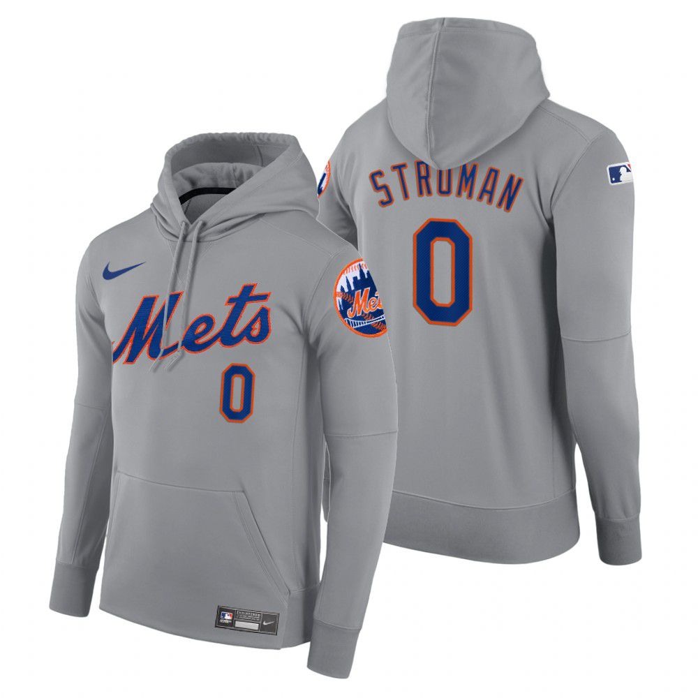 Men New York Mets #0 Stroman gray road hoodie 2021 MLB Nike Jerseys->new york mets->MLB Jersey